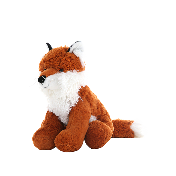 Cute Sitting fox with fluffy white elements