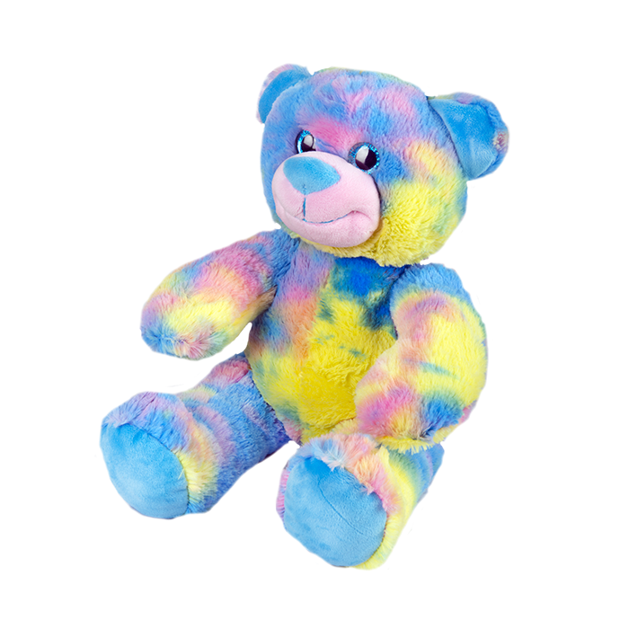 Soft cotton candy colored teddy bear