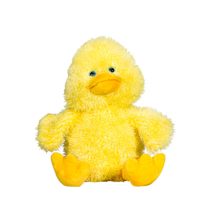 Cute yellow duck with blue eyes