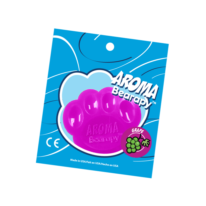 Scented aroma insert in the shape of a bear paw in white color in packaging