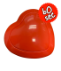 Red heart shaped recordable module with 60 sec in red circle