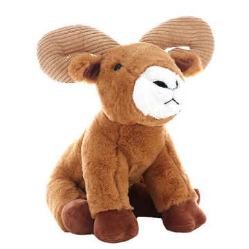 Cute, soft ram in light brown with textured horns