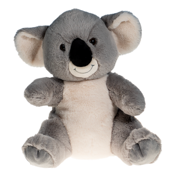 Adorable grey koala teddy bear with a smile and a cutesy black nose