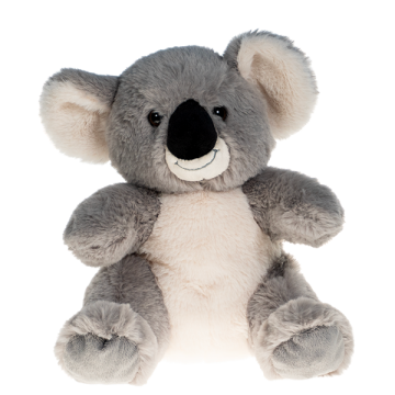 Adorable grey koala teddy bear with a smile and a cutesy black nose