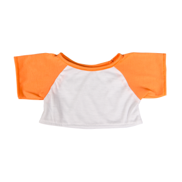 White T-Shirt with Orange sleeves