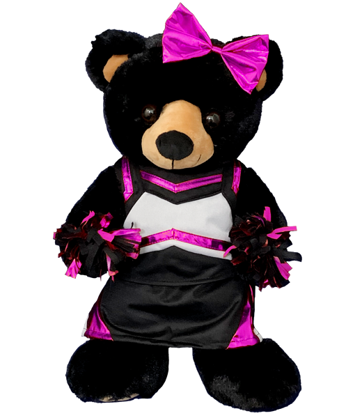 Metallic Hot Pink & Black Cheerleader 8"