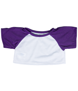 White T-Shirt with Purple sleeves