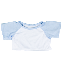 White T-Shirt with Light Blue sleeves