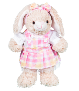 "Plaid Pinafore" w/Bow Headband (8")