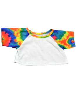White T-shirt with Tie Dye Sleeves