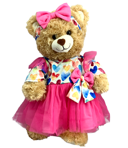 Pink Heart Dress w/headband (8")