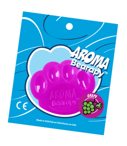 Scented aroma insert in the shape of a bear paw in white color in packaging
