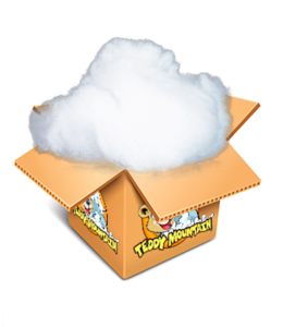 large brown cardboard box with fiberfill content