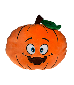 Orange plush toy with cute face features
