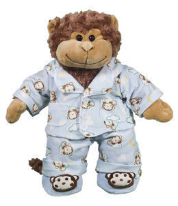 Blue "Monkey" Jammies w/Slippers (8")
