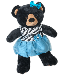 Turquoise "Zebra" Dress w/Bow (16")