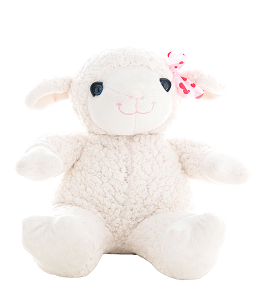 An adorable and soft white lamb plush toy