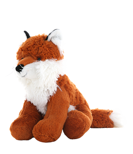 Cute Sitting fox with fluffy white elements