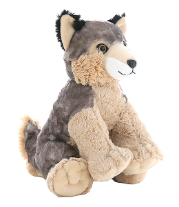 Quality wolf with soft fabric and long fur accents