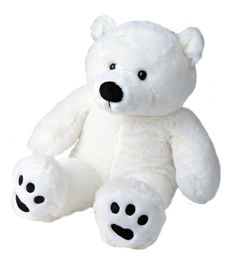 Lovable polar teddy bear with the cutest face
