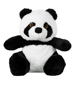 Adorable panda with sparkly yellow eyes