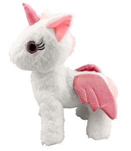 Cute Pegasus with sparkly pink eyes and wings