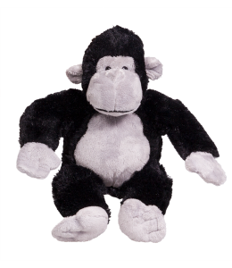 Silverback Gorilla plushie with long powerful arms in black and gray