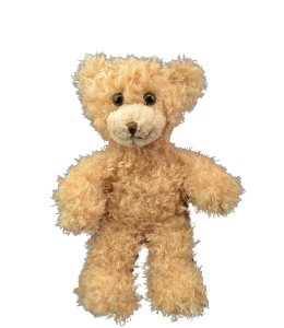 Cuddly cute teddy bear with light brown medium length fur