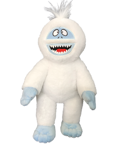 a friendly snowbeast with soft short white fur and blue accents