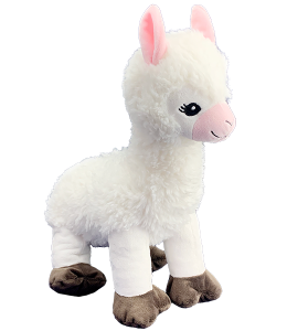 adorable llama with white fur and pink elements