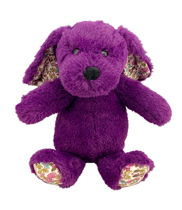 Cute purple puppy with floral elements