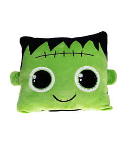 pillow frankenstein monster in gren color with huge green eyes