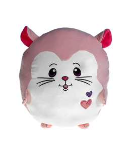 Adorable pink hamster squshy plush toy