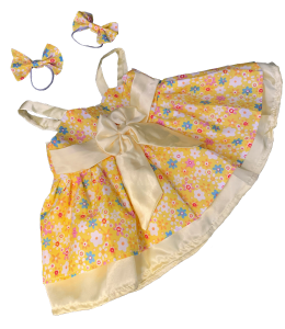 Cute summer dress with light floral print and two bowties