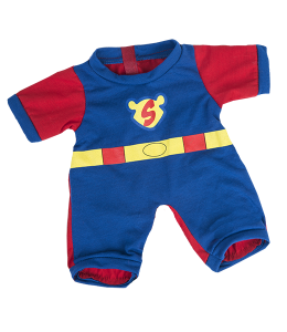 PJ's in Blue with red sleeves, yellow accents and superbear logo on chest