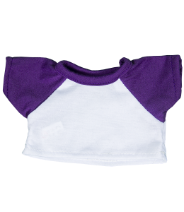 White T-Shirt with Purple sleeves