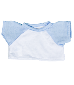 White T-Shirt with Light Blue sleeves