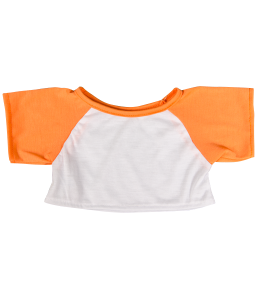 White T-Shirt with Orange sleeves