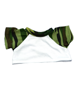 White T-Shirt with camo sleeves