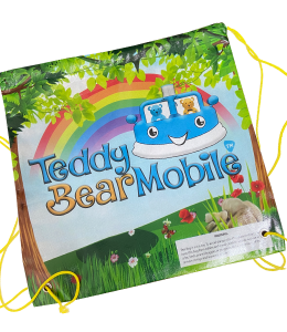 Teddy Bear mobile logo Drawstring backpack