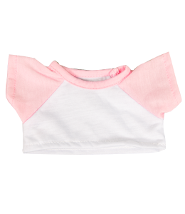 White T-Shirt with light pink sleeves