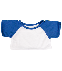 White T-Shirt with Royal Blue sleeves