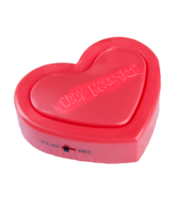 Red Heart shaped sound module with Teddy Mountain logo