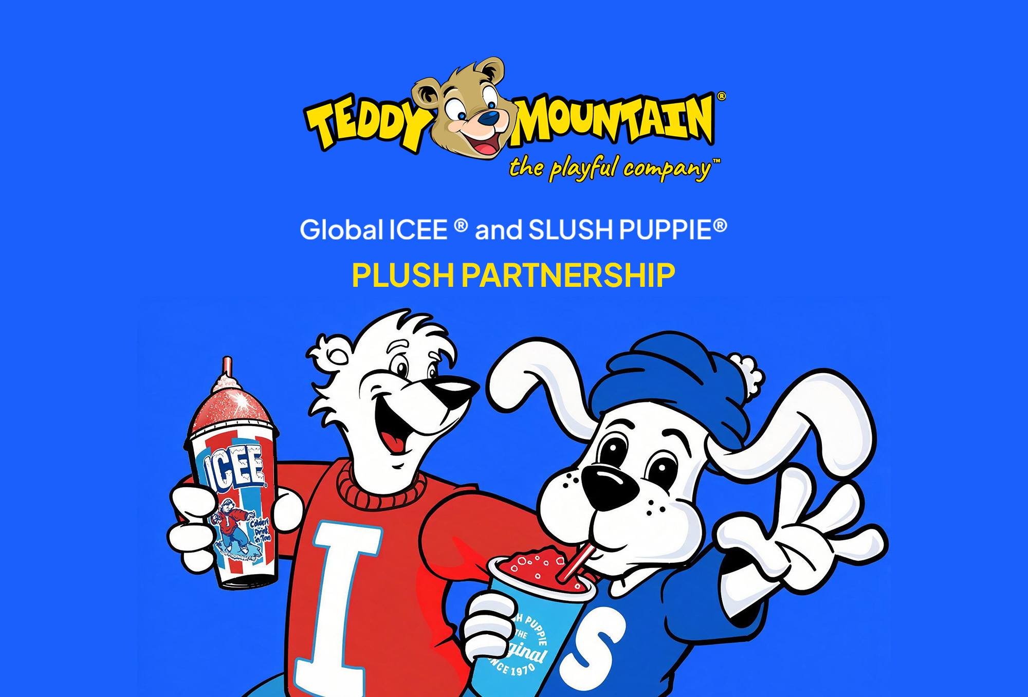 Teddy Mountain Enters Food & Beverage Category with Global ICEE® and SLUSH PUPPIE® Plush Partnership