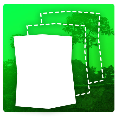 icon of packaging and two outlines of packaging  over green background