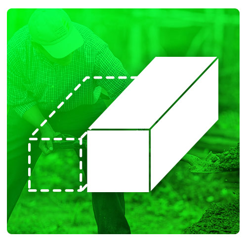 Icons of two containers over green background