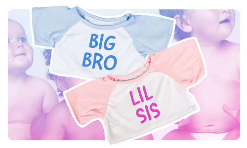 Lil Bro and Lil Sis Tshirts on a light pink background