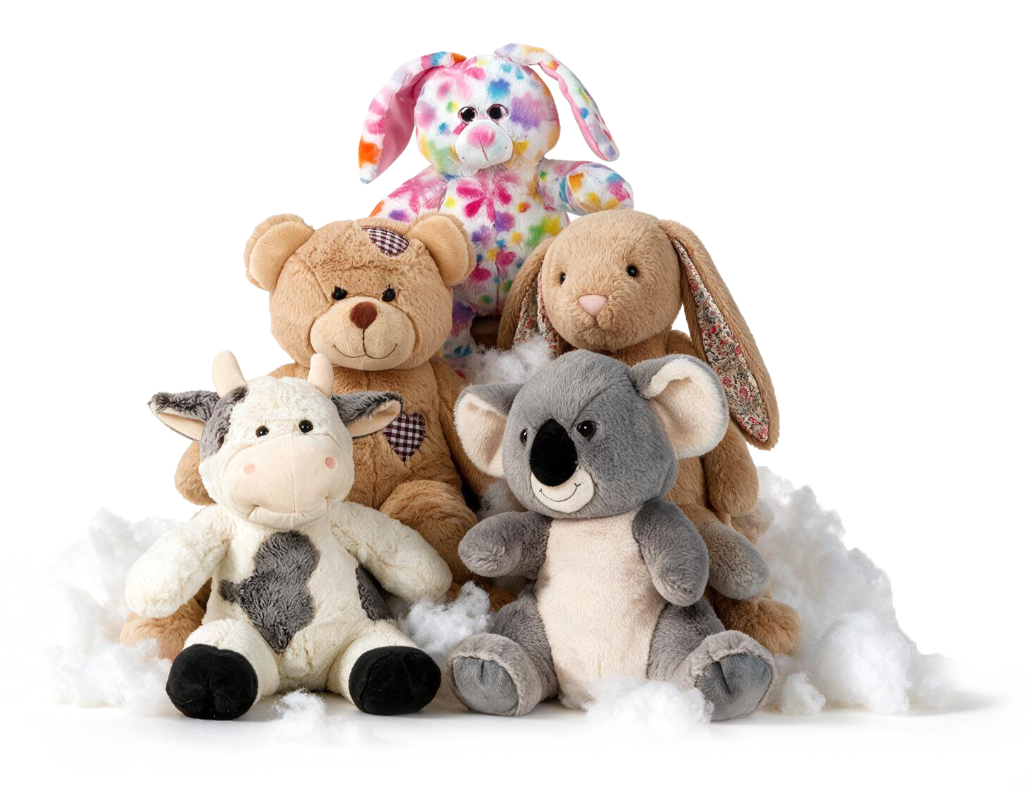 Pile of plush animals ready to be stuffed