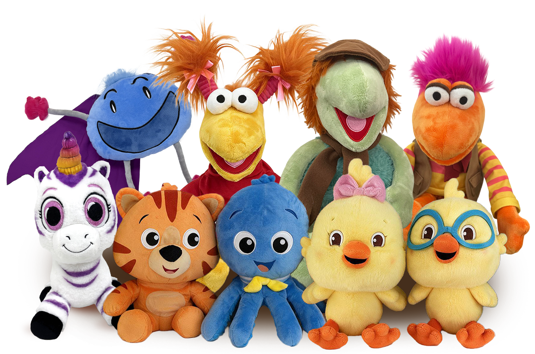 Lineup of licensed plush characters
