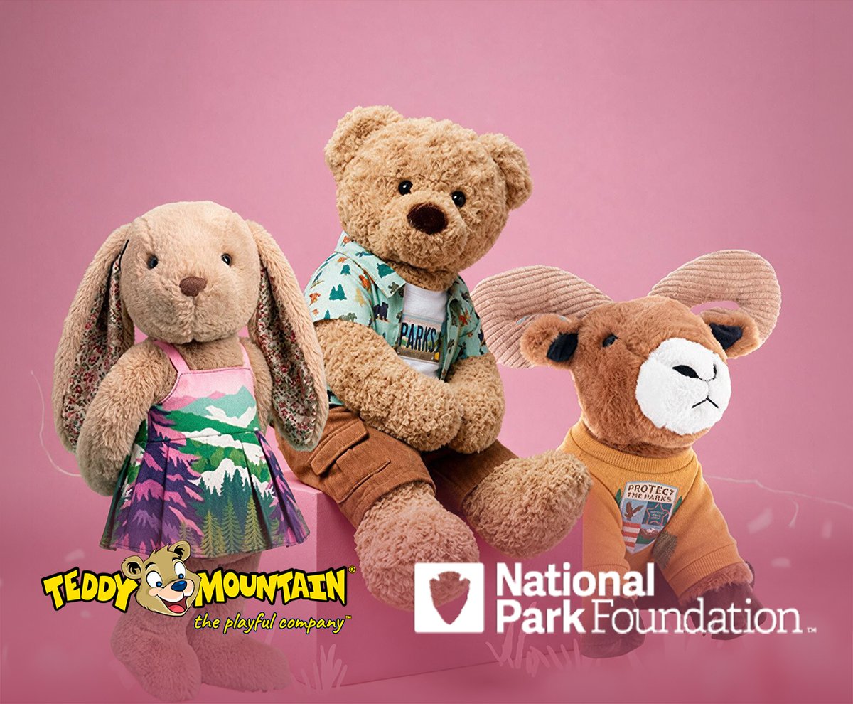 Teddy Mountain plush toys with National Park Foundation branding
